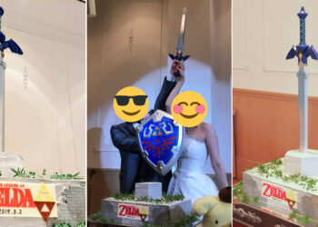 บ่าว-สาวชาวญี่ปุ่น ฉลองงานแต่งด้วยการดึงดาบจากเกม Legend of Zelda ออกจากเค้กแต่งงาน