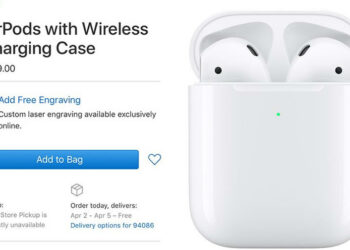 AirPods รุ่นใหม่ พร้อมเคสชาร์จแบบไร้สาย จะสามารถจัดส่งได้ในเดือนเมษายน