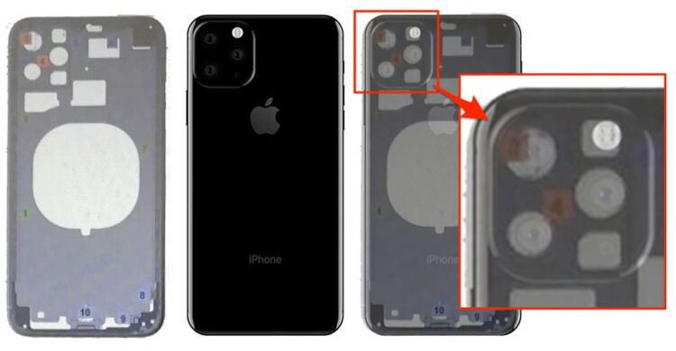 แผงผังดีไซน์ของ iPhone ในปี 2019 เผยให้เห็นการวางตำแหน่งกล้องหลัง 3 ตัว แบบสามเหลี่ยม