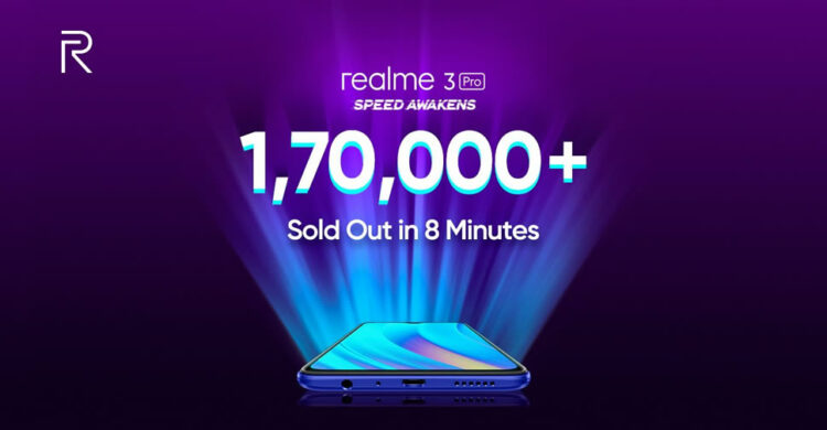 realme 3 Pro กว่า 170,000 เครื่อง ขายหมดเกลี้ยงในเวลาเพียง 8 นาที หลังจากเปิดขายวันแรก