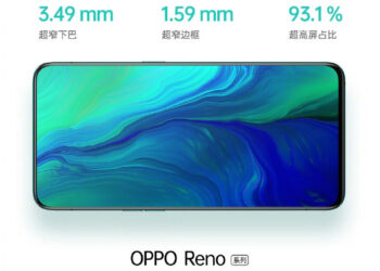 ยืนยันแล้ว OPPO Reno จะมีขอบจอบางเฉียบ ด้วยอัตราส่วนหน้าจอต่อบอดี้สูงถึง 93.1%