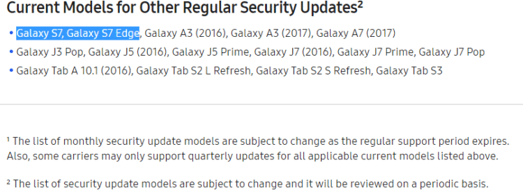Samsung Galaxy S7 และ Galaxy S7 Edge จะได้ซอฟต์แวร์อัพเดทน้อยลงเหลือ 2 – 3 ครั้งต่อปี