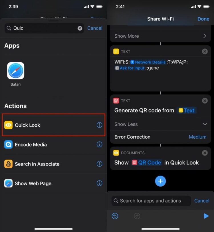 วิธีแชร์รหัส Wi-Fi ในรูปแบบ QR code บน iPhone ด้วยแอพ Shortcuts