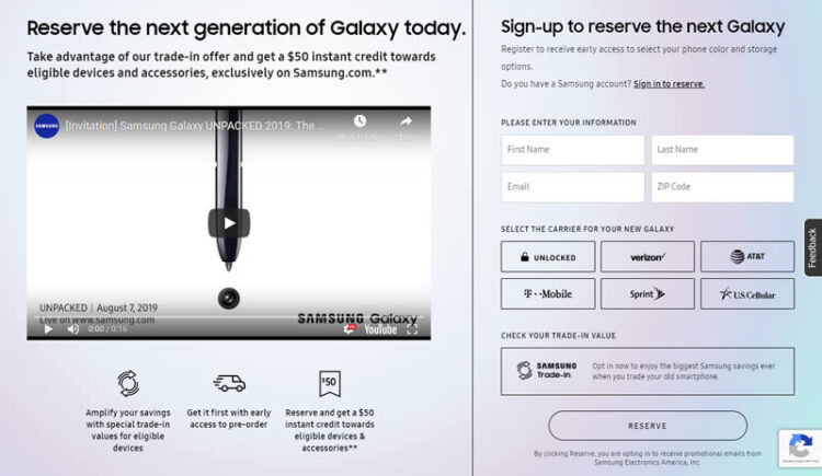 Samsung เปิดรับจอง Galaxy Note 10 พร้อมมอบส่วนลดสูงสุดราว 18,525 บาท เมื่อนำสมาร์ทโฟนเครื่องเก่ามาแลกซื้อ
