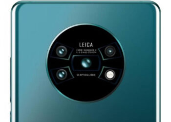 ภาพเรนเดอร์ Huawei Mate 30 หรือ Mate 30 Pro มาพร้อมกล้องหลัง 4 ตัว วางอยู่ในกรอบวงกลม