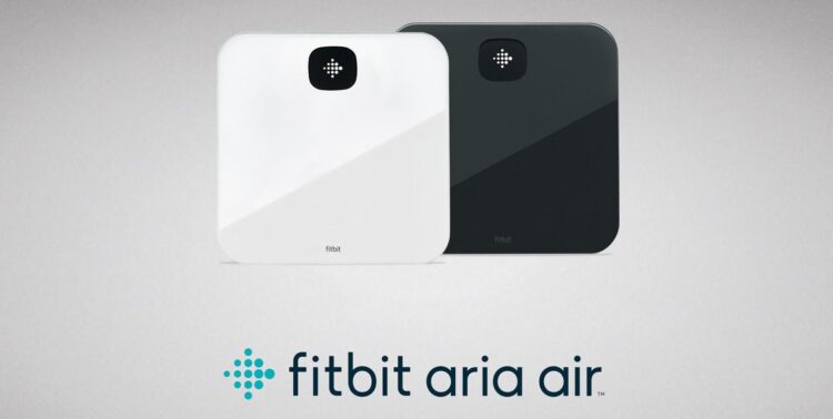 Lockup of Fitbit Aria Air in White and Black.