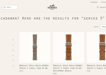 แบรนด์หรู Hermès เผยรายชื่อสาย Apple Watch Series 5 ในผลการค้นหาของเว็บไซต์