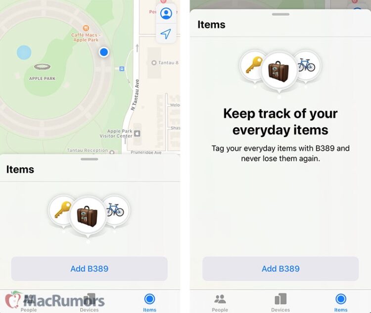 iOS 13 ซ่อนแท็บ Items ในแอพ Find My ที่มีไว้ใช้งานกับ Apple Tags อุปกรณ์ติดตามของหาย