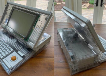 ชมต้นแบบ Macintosh Portable M5120 ถูกสร้างด้วยพลาสติกใส ก่อนเปิดตัวในสีเบจ