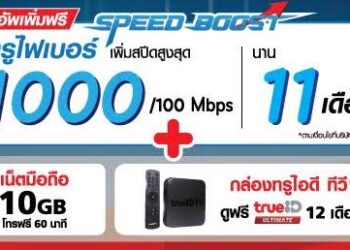 บอกต่อ #โปรแรงทรู1111 ห้ามพลาด มีครั้งเดียว! สมัครเน็ตบ้านไฟเบอร์ 200/50 Mbps อัพความเร็วเพิ่มฟรี เป็น 1000/100 Mbps (1Gbps) เพียง 699 บาท
