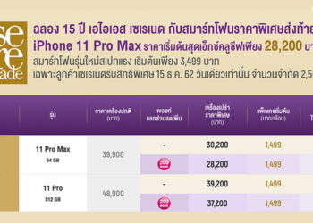 ห้ามพลาด!! Serenade Day วันที่ 15 ธันวาคมนี้ซื้อ iPhone 11 Pro Max ราคาเริ่มต้นสุดเอ็กซ์คลูซีฟเพียง 28,200 บาท
