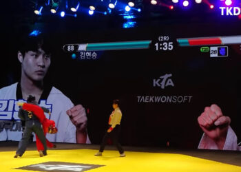 ไอเดียแจ่ม!! สมาคมเทควันโดเกาหลีใต้ โชว์แถบพลังแบบเกม Tekken ให้ชมการแข่งขันสนุกยิ่งขึ้น