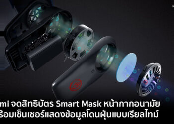 Xiaomi จดสิทธิบัตร Smart Mask หน้ากากอนามัย มาพร้อมเซ็นเซอร์แสดงข้อมูลโดนฝุ่นแบบเรียลไทม์