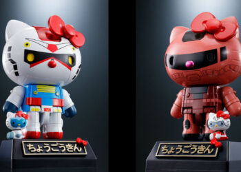 ฟิกเกอร์ Hello Kitty ในชุด Gundam RX-78-2 และชุด Char’s Zaku II วางขายกลางปีนี้ราคาราว 2,140 บาท