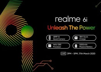 realme 6i เตรียมเปิดตัว 17 มีนาคมนี้ มาพร้อมแบตเตอรี่ 5000mAh กล้องเซลฟี่ 16 ล้านพิกเซล