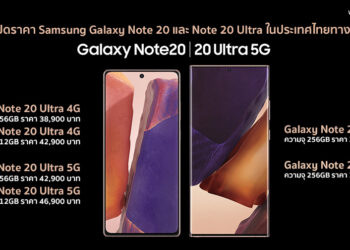 เปิดราคา Samsung Galaxy Note 20 และ Note 20 Ultra ในประเทศไทยทางการ พร้อมของแถมสำหรับพรีออเดอร์