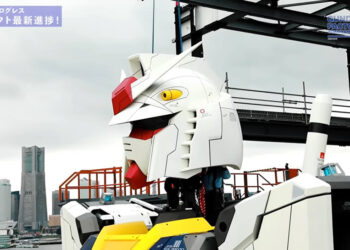 หุ่นยนต์ Gundam RX-78-2 ขนาดเท่าจริง ประกอบเสร็จแล้วในบ้านหลังใหม่ ตั้งอยู่ที่เมืองโยโกฮาม่า