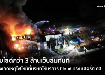 เว็บไซต์กว่า 3 ล้านเว็บล่มทันทีหลังจากเกิดเหตุไฟไหม้ที่บริษัทให้บริการ Cloud ประเทศฝรั่งเศส