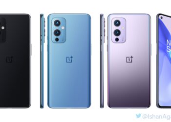 เผยภาพเรนเดอร์ใหม่ของ OnePlus 9 ที่มาทั้งหมด 3 สีคือ สีดำ Stellar Black , สีฟ้า Artic Sky และสีม่วง Winter Mist