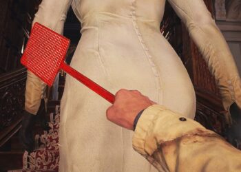 จะกลัวหรือจะฮา!! เอาไม้ตีแมลงวันสู้กับ Lady Dimitrescu ในเกม Resident Evil Village ด้วย (ชมคลิป)