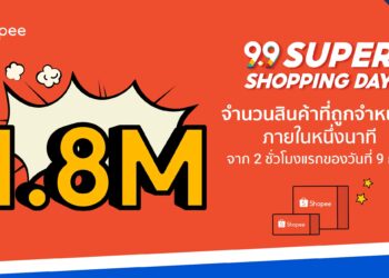 Shapee เผย ‘Shopee 9.9 Super Shopping Day’ จำนวนสินค้า 1.8 ล้านชิ้นถูกจำหน่ายออกไปภายในหนึ่งนาที