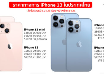 Apple ประกาศเปิดจอง iPhone 13 mini ,iPhone 13 ,iPhone 13 Pro และ iPhone 13 Pro Max ทางการในประเทศไทย 1 ตุลาคม วางจำหน่าย 8 ตุลาคมนี้