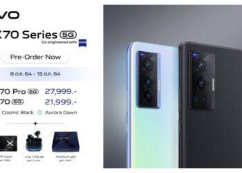 เปิดให้จองแล้ว! vivo X70 Series 5G สมาร์ตโฟนตัวท็อปเลนส์ ZEISS ราคาเริ่มต้น 21,999 บาท รับทันทีของสมนาคุณรวมมูลค่ากว่า 12,000 บาท!
