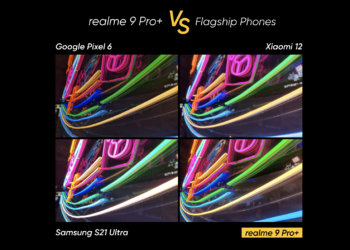 เผยภาพถ่ายเปรียบเทียบ realme 9 Pro+ กับแฟล็กชิปรุ่นอื่นๆ Google Pixel 6, Xiaomi 12 และ Samsung Galaxy S21 Ultra