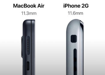 ความบางของ MacBook Air รุ่นใหม่ ทำให้ iPhone รุ่นแรก ดูอ้วนไปเลย
