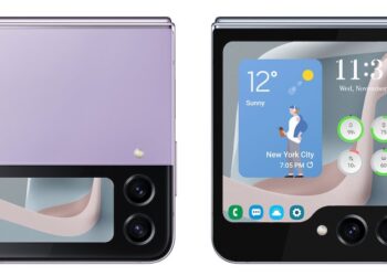 จอด้านนอกของ Samsung Galaxy  Z Flip5 จะมีความละเอียด 720 x 748 พิกเซล ขนาด 3.4 นิ้ว