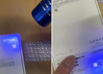 กล่อง iPhone 15 มีฉลาก UV สำหรับตรวจสอบว่าเป็นของแท้หรือของปลอม