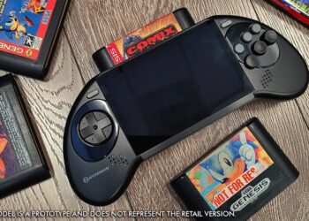 Hyperkin Mega 95 เครื่องเล่นเกมพกพา รองรับตลับเกม Sega Genesis ต่อจอใหญ่ได้
