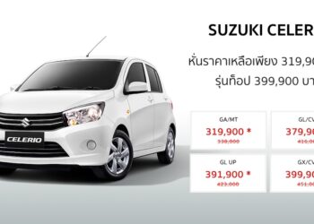 Suzuki Celerio ถูกหั่นราคาครั้งใหญ่ เริ่มต้นเพียง 319,900 บาท รุ่นท็อปไม่ถึง 4 แสนบาท
