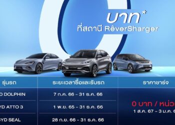 เรเว่ ออโตโมทีฟ มอบสิทธิพิเศษแทนคำขอบคุณลูกค้า BYD ชาร์จฟรีที่ RÊVERSHARGER นานสูงสุดถึง 3 มกราคม 2568