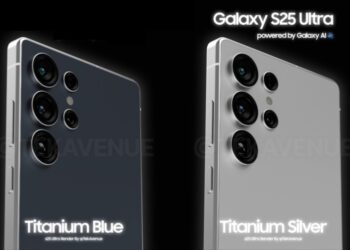 ชมภาพเรนเดอร์ Samsung Galaxy S25 Ultra สี Titanium Blue และ Titanium Silver