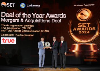 ดีลควบรวม ทรู-ดีแทค คว้ารางวัล “Deal of the Year Awards” ในงาน SET Awards 2024