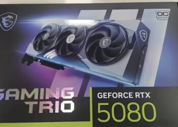 ภาพหลุดการ์ดจอ NVIDIA GeForce RTX 5080 Custom Model ยืนยันหน่วยความจำ GDDR7 16GB และดีไซน์แบบ 2.2 ช่อง