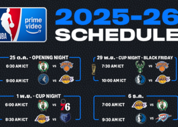 Prime Video เผยตารางถ่ายทอดสดครั้งแรกของ NBA on Prime Video ฤดูกาล 2025-2026