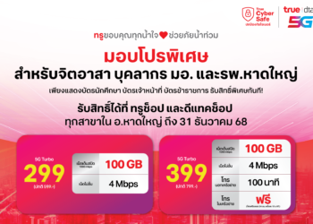 ทรู–ดีแทค พร้อมดูแลชาวหาดใหญ่–สงขลา ด้วยสมาร์ทโฟนราคาพิเศษเริ่มเพียง 99 บาท หรือ แพ็กเกจรายเดือนลด 50% รับสิทธิ์ได้ตั้งแต่วันนี้ถึงสิ้นปี 68